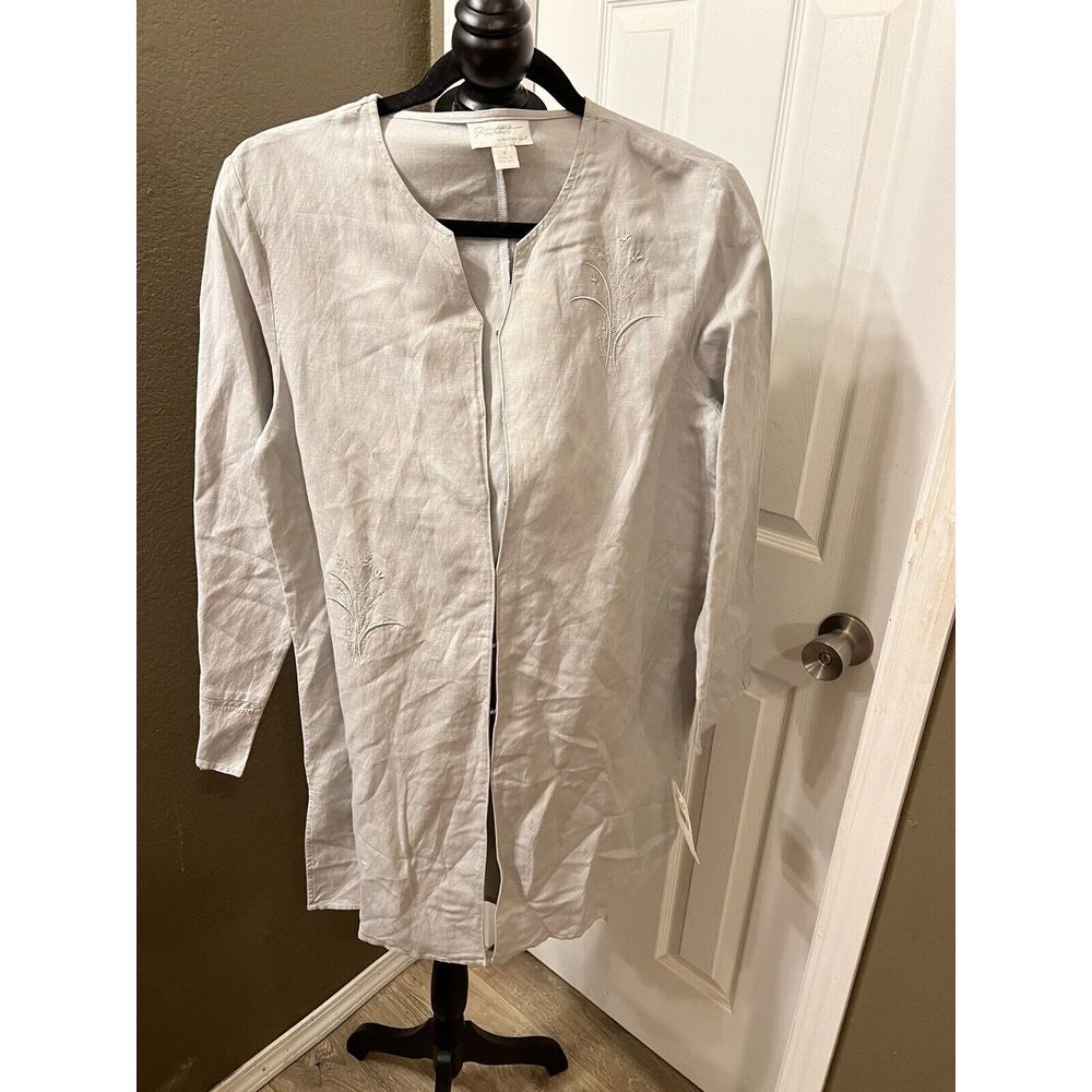 Portraits By Northern‎ Isles Tunic Jacket Top NWT MSRP $108 Linen Blend Size 8